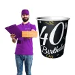 dekoracje na 40 urodziny kubeczki papierowe happy birthday b c czarny godan 200ml