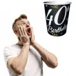 dekoracje na 40 urodziny kubeczki papierowe happy birthday b c czarny godan 200ml