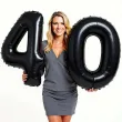 dekoracje na 40 urodziny rocznice zestaw balonow xl liczba 40 czarny 39 dgt 2 szt