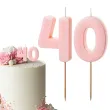 dekoracje na 40 urodziny swieczki na tort liczba 40 rozowy 4 5 cm 2 szt