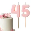 dekoracje na 45 urodziny swieczki na tort liczba 45 rozowy 4 5 cm 2 szt