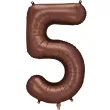 dekoracje na 5 urodziny zestaw balonow piesek pies liczba 5 brazowy 12 szt duzy