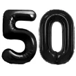 dekoracje na 50 urodziny rocznice zestaw balonow xl liczba 50 czarny 39 dgt 2 szt