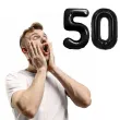 dekoracje na 50 urodziny rocznice zestaw balonow xl liczba 50 czarny 39 dgt 2 szt