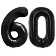 dekoracje na 60 urodziny rocznice zestaw balonow xl liczba 60 czarny 39 dgt 2 szt