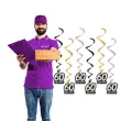 dekoracje na 60 urodziny swiderki wiszace glamour birthday czarno zloto srebrne 6 szt
