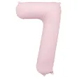 dekoracje na 7 urodziny zestaw balonow kotek dla kociarza liczba 7 rozowy jasny 10 szt