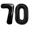 dekoracje na 70 urodziny rocznice zestaw balonow xl liczba 70 czarny 39 dgt 2 szt