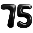 dekoracje na 75 urodziny rocznice zestaw balonow xl liczba 75 czarny 39 dgt 2 szt