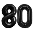 dekoracje na 80 urodziny rocznice zestaw balonow xl liczba 80 czarny 39 dgt 2 szt