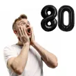 dekoracje na 80 urodziny rocznice zestaw balonow xl liczba 80 czarny 39 dgt 2 szt