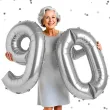 dekoracje na 90 urodziny rocznice zestaw balonow liczba 90 srebrny 39 dgt 2 elementy