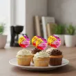dekoracje na babeczki pikery dzien babci gerbery do muffinek szpilki ozdobne 6 szt