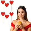 dekoracje na babeczki walentynkowe pikery na muffinki czerwone serca 6 szt