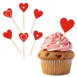 dekoracje na babeczki walentynkowe pikery na muffinki czerwone serca 6 szt