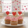 dekoracje na babeczki walentynkowe pikery na muffinki czerwone serca art 6 szt