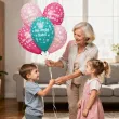 dekoracje na dzien babci prezent na urodziny balony dla mojej babci serca i kwiaty 13 5 szt