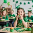 dekoracje na dzien swietego patryka oslonki na muffinki koniczynki zielone do szkoly baru x6