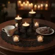 dekoracje na halloween andrzejki swieczniki tea light czarne gotyckie 3 szt