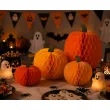 dekoracje na halloween jesien bibuly wiszace honeycomb dynia pomaranczowe 4 szt