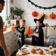 dekoracje na halloween jesien bibuly wiszace rozety honeycomb dynia pomaranczowe 23 cm 4 szt