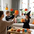 dekoracje na halloween jesien bibuly wiszace rozety honeycomb dynia pomaranczowe 23 cm 4 szt
