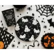dekoracje na halloween papierowe kubeczki duszki czarne jednorazowe 266 ml 6 szt