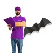 dekoracje na halloween zawieszki papierowe nietoperze 3d czarne do powieszenia 40 cm 3 szt