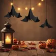 dekoracje na halloween zawieszki papierowe nietoperze czarne do powieszenia 3 szt