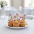 dekoracje na komunie swieta pikery na babeczki ozodba na muffinki rozowe serce 6 szt