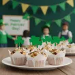 dekoracje na muffinki przekaski na dzien swietego patryka pikery zielone koniczynki x6