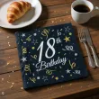 dekoracje na osiemnastke serwetki na 18 urodziny 18th birthday czarne 33x33 cm 20 szt