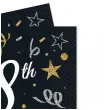 dekoracje na osiemnastke serwetki na 18 urodziny 18th birthday czarne 33x33 cm 20 szt