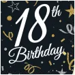 dekoracje na osiemnastke serwetki na 18 urodziny 18th birthday czarne 33x33 cm 20 szt