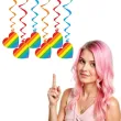 dekoracje na pride month parade rownosci swiderki wiszace teczowe serce lgbt mix 6 szt