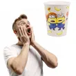 dekoracje na stol na urodziny kubeczki papierowe do zimnych napojow minionki 250ml x6