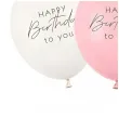 dekoracje na urodziny balony lateksowe happy birthday rozowe alabastrowe biale 12 6 szt