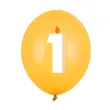 dekoracje na urodziny balony pastelowe cyfra 1 niebieskie zolte rozowe 12 50 szt