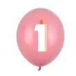 dekoracje na urodziny balony pastelowe cyfra 1 niebieskie zolte rozowe 12 50 szt
