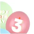 dekoracje na urodziny balony pastelowe cyfra 3 happy birthday kolorowe 12 6 szt