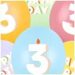 dekoracje na urodziny balony pastelowe cyfra 3 happy birthday kolorowe 12 6 szt