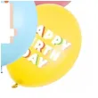 dekoracje na urodziny balony pastelowe cyfra 4 happy birthday kolorowe 12 6 szt