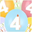 dekoracje na urodziny balony pastelowe cyfra 4 happy birthday kolorowe 12 6 szt