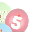 dekoracje na urodziny balony pastelowe cyfra 5 happy birthday kolorowe 12 6 szt