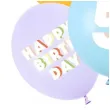 dekoracje na urodziny balony pastelowe cyfra 5 happy birthday kolorowe 12 6 szt