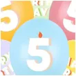 dekoracje na urodziny balony pastelowe cyfra 5 happy birthday kolorowe 12 6 szt