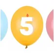 dekoracje na urodziny balony pastelowe cyfra 5 niebieskie zolte rozowe 12 50 szt