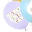 dekoracje na urodziny balony pastelowe cyfra 6 happy birthday kolorowe 12 6 szt