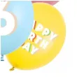 dekoracje na urodziny balony pastelowe cyfra 6 happy birthday kolorowe 12 6 szt
