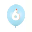 dekoracje na urodziny balony pastelowe cyfra 6 niebieskie zolte rozowe 12 50 szt